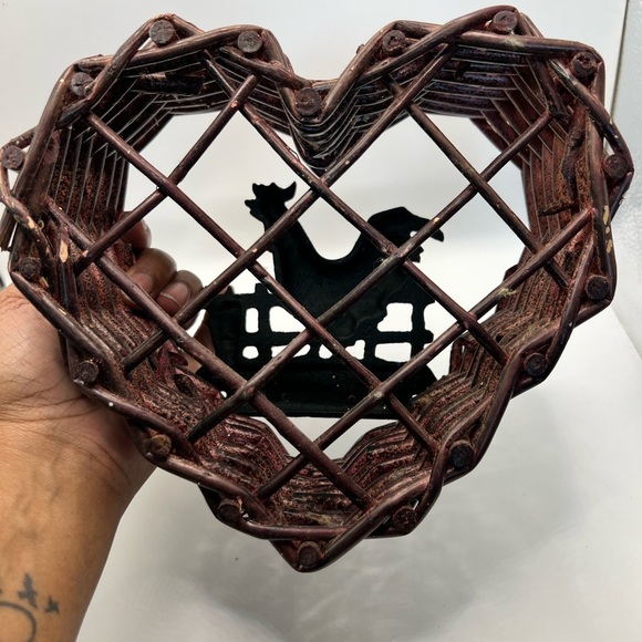 VTG - Heart shaped wall-mounted key hook/rack with Rooster - Picture 5 of 9